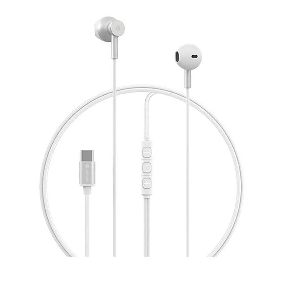 Devia HP69S Smart Series M2 Wired Earphone — Type-C Digital, White