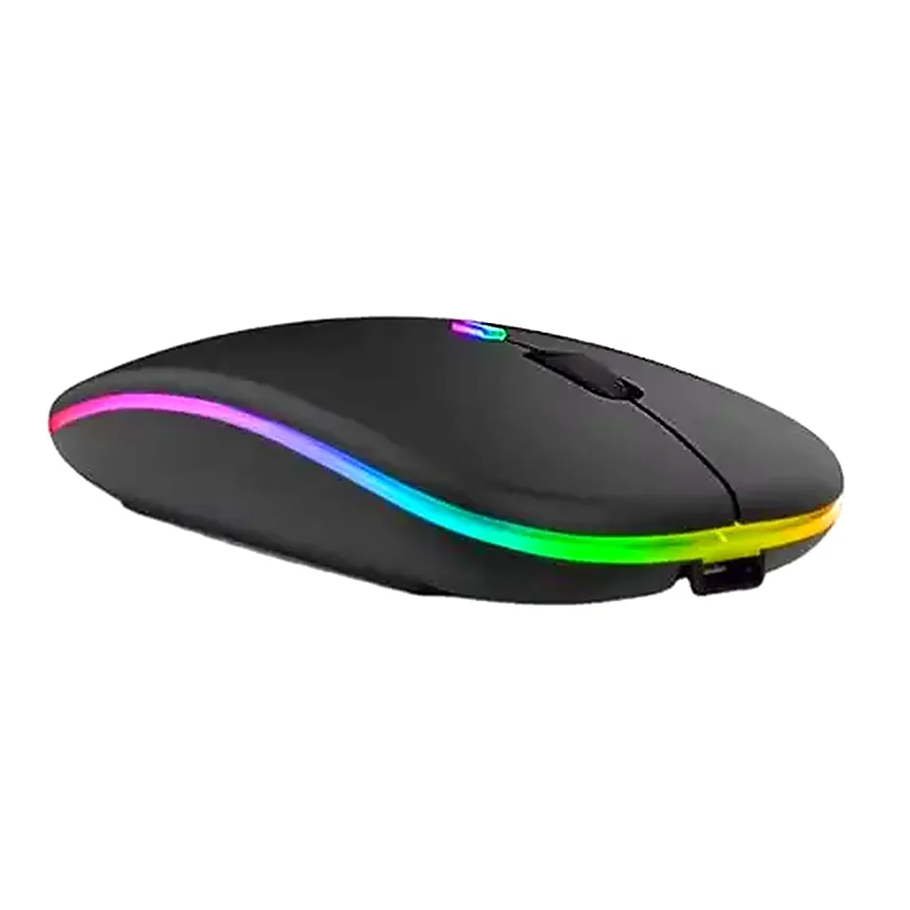 W10 Dual Mode Wireless Mouse – Bluetooth + USB Receiver, 1600 DPI, Silent Slim LED Design