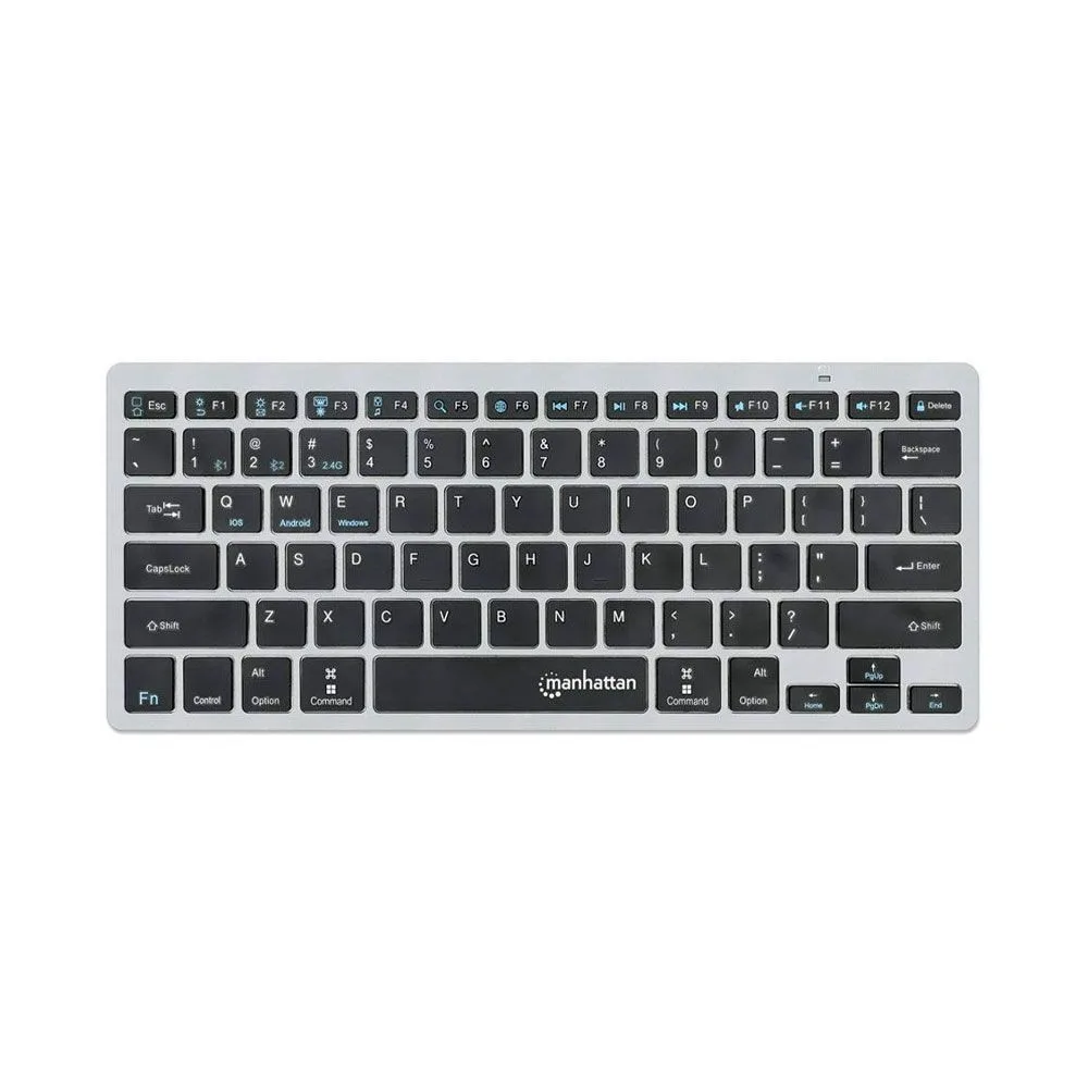 Manhattan KB03B Ultra Slim Dual-Mode Wireless Keyboard - Dark Gray/Black