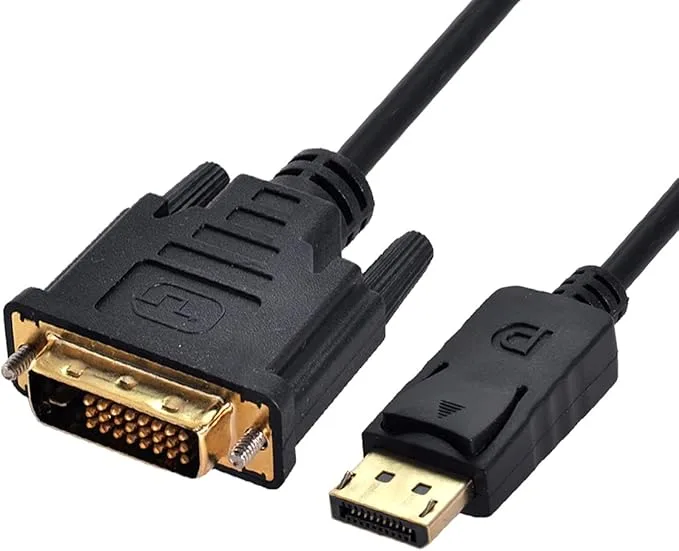 DisplayPort to DVI Display Cable 1920x1080p,1080 @ 60Hz, Gold-Plated Plugs - 1.5 m - Black