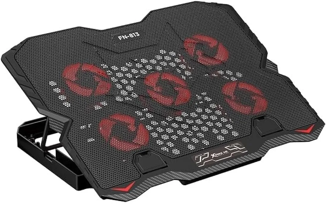 XTRIKE ME FN-813 Adjustable Laptop Cooling Pad – 5 Fans, USB Hub, 15.6"